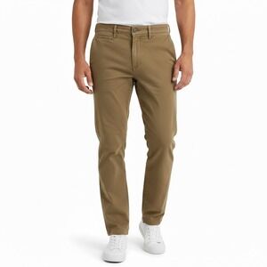 Marine Layer Men's Saturday Chino Pants  Slim Straight Fit‎ Tan 33x32 Cotton